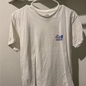 Billabong White Tee with Blue and Pink Logo
